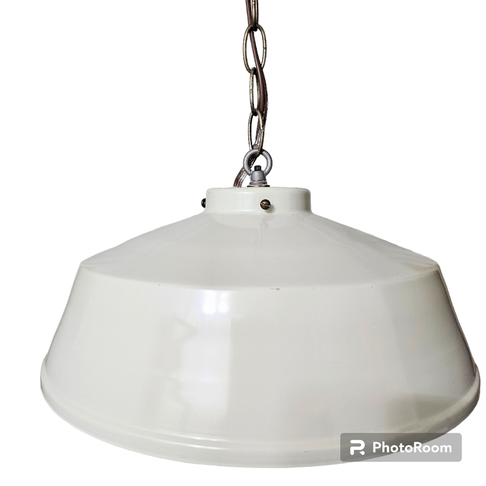 Vintage Large Industrial Enamel Coated Metal Ceiling Lamp Light 13"